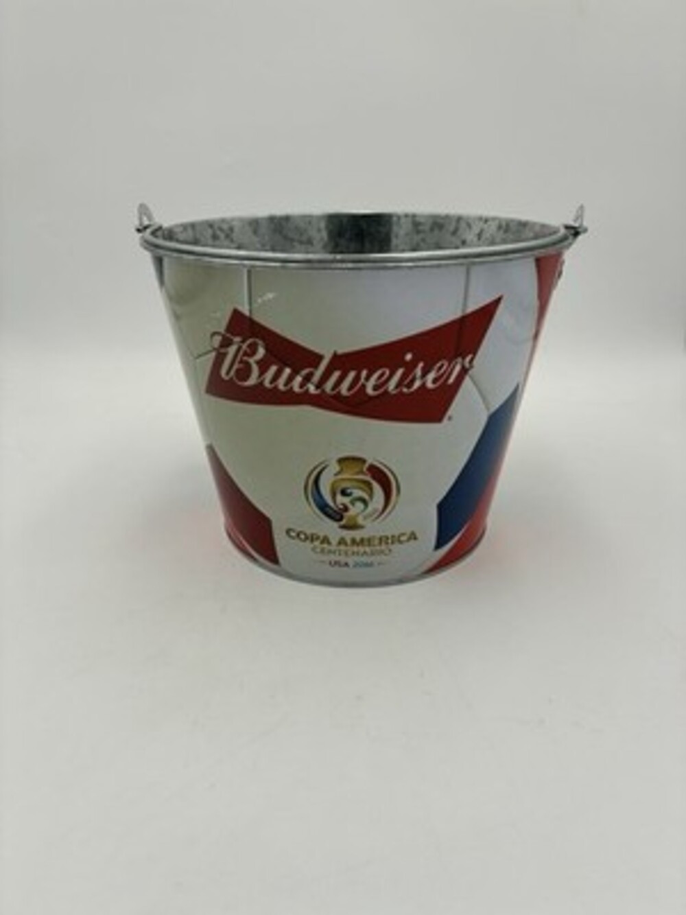 Bud Light Budweiser Copa America Centenario 2016 Metal Ice Bucket with Handle - Picture 2 of 4